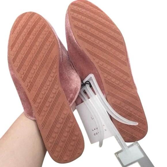 LC LAUREN CONRAD Adobe Rose Velvet Slide On Loafers, Size L 9 / 10 New with Tag - Picture 6 of 8
